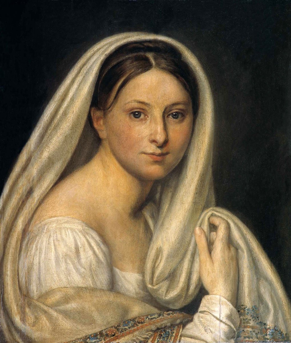 Женский портрет. Варнек Александр Григорьевич - женщина, портрет, живопись, 19 век, девушка - оригинал