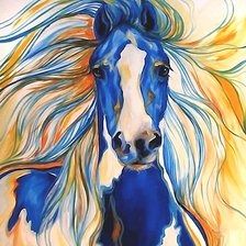 синий конь