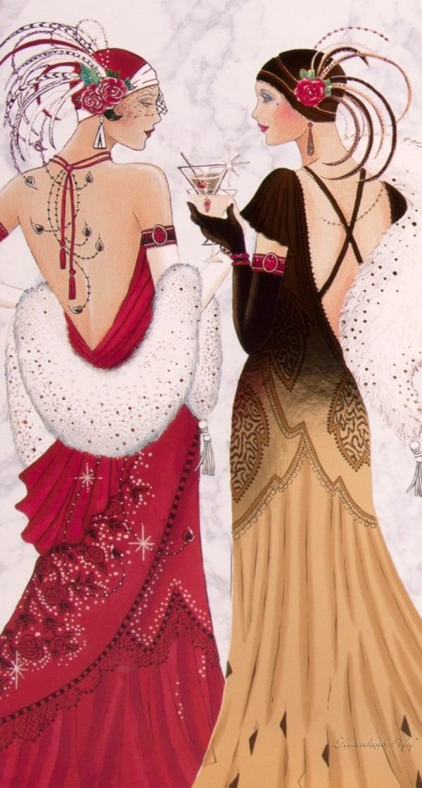 Две леди - портрет, 20-е годы, женщина, нэп, ретро, девушка - оригинал