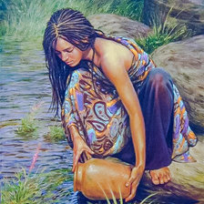 Схема вышивки «A Lady Filling the Jug.»