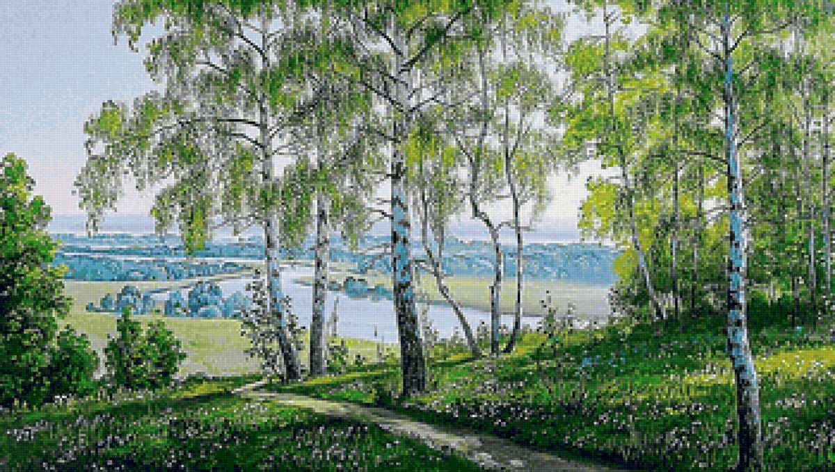 №2140006 - река, березы, природа, пейзаж - предпросмотр