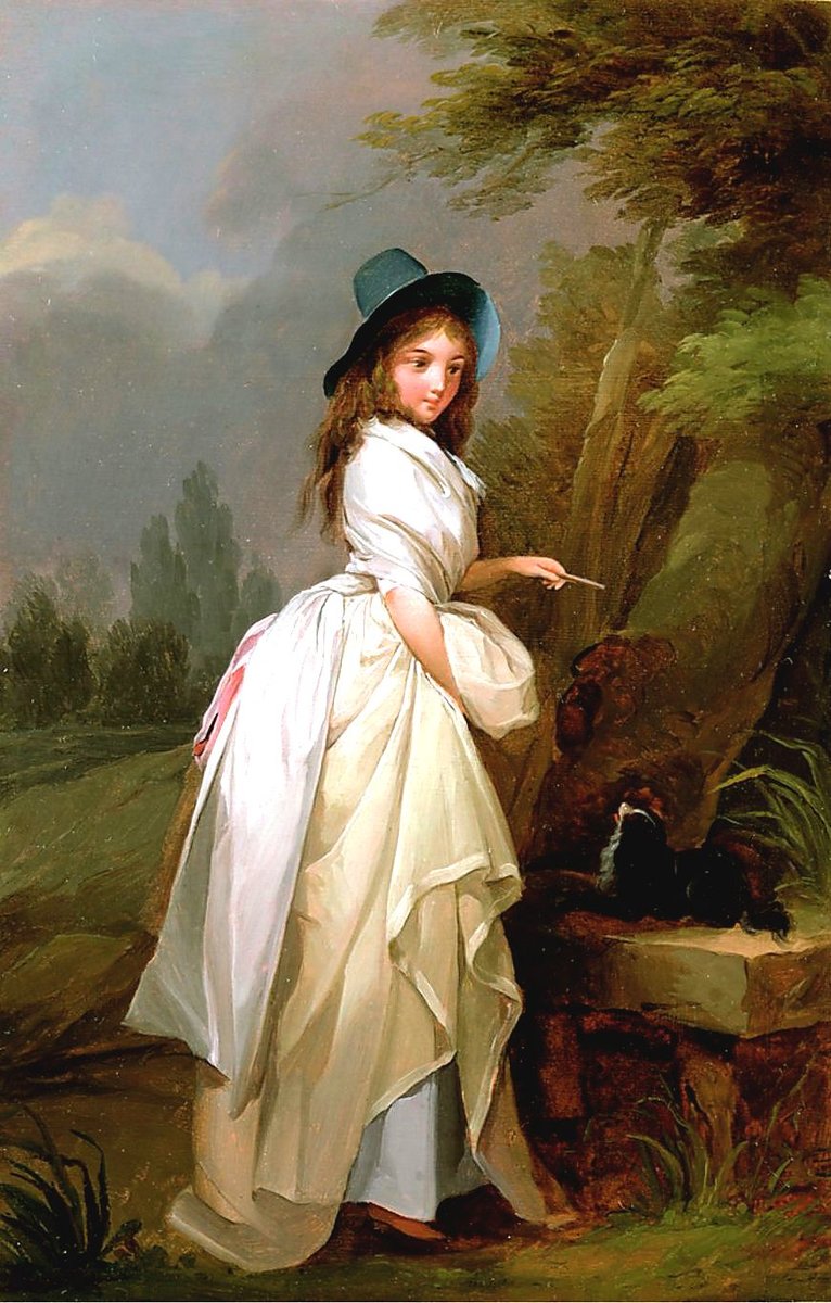 Louis Leopold Boilly. Девушка с собакой - собака, девушка, 19 век, живопись, портрет - оригинал