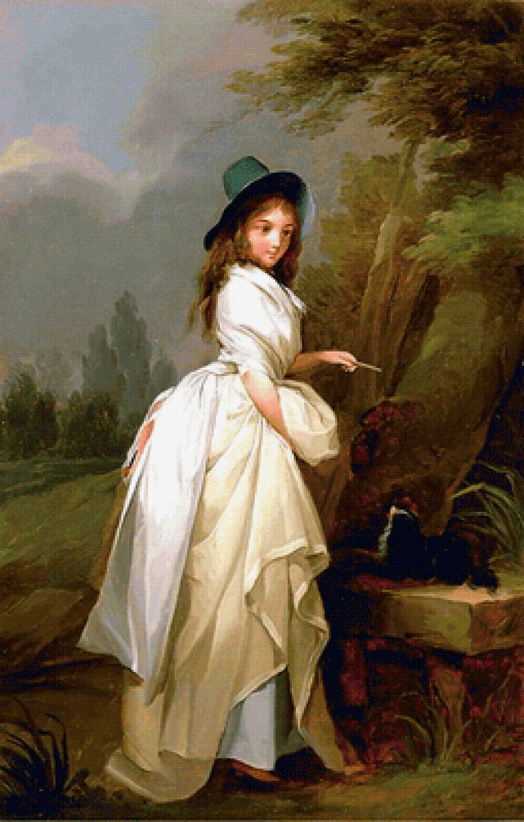 Louis Leopold Boilly. Девушка с собакой - живопись, собака, девушка, 19 век, портрет - предпросмотр