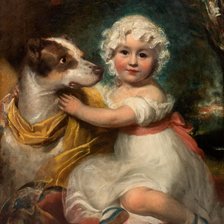 Оригинал схемы вышивки «Sir Henry William Beechey. Девочка с собакой» (№2140098)