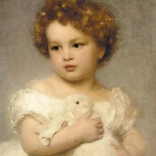 Оригинал схемы вышивки «Девочка с кроликом. William Robert Symonds» (№2140110)