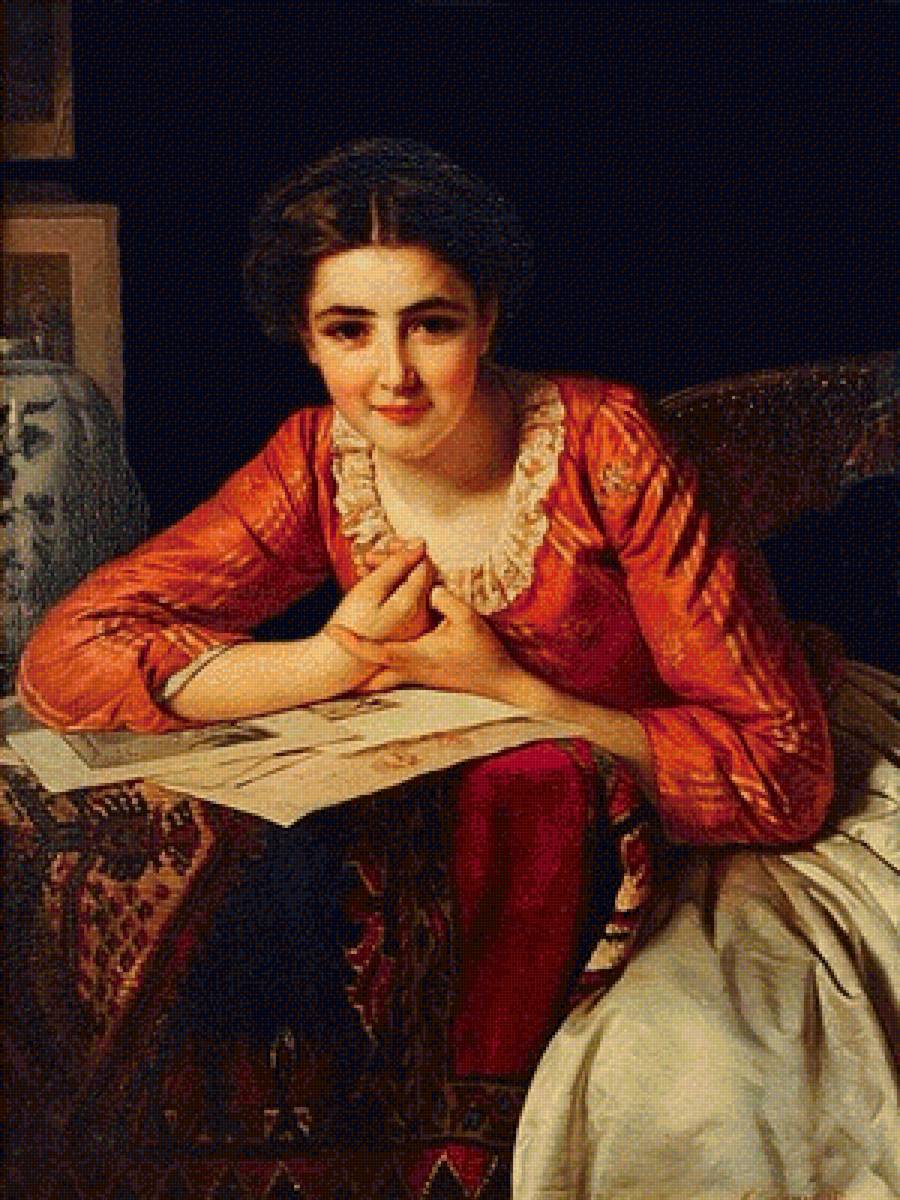 Генри Гийом Шлезингер. Портрет девушки - 19 век, портрет, девушка, живопись - предпросмотр