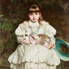Оригинал схемы вышивки «Франк Холл. Девочка с кроликом» (№2140143)