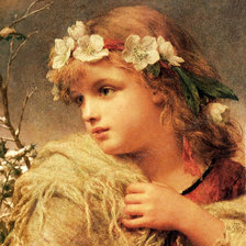 Схема вышивки «Девочка в венке. William Charles Thomas Dobson»