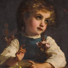 Схема вышивки «Девочка с бабочкой. Адольф Этьен Пиот»