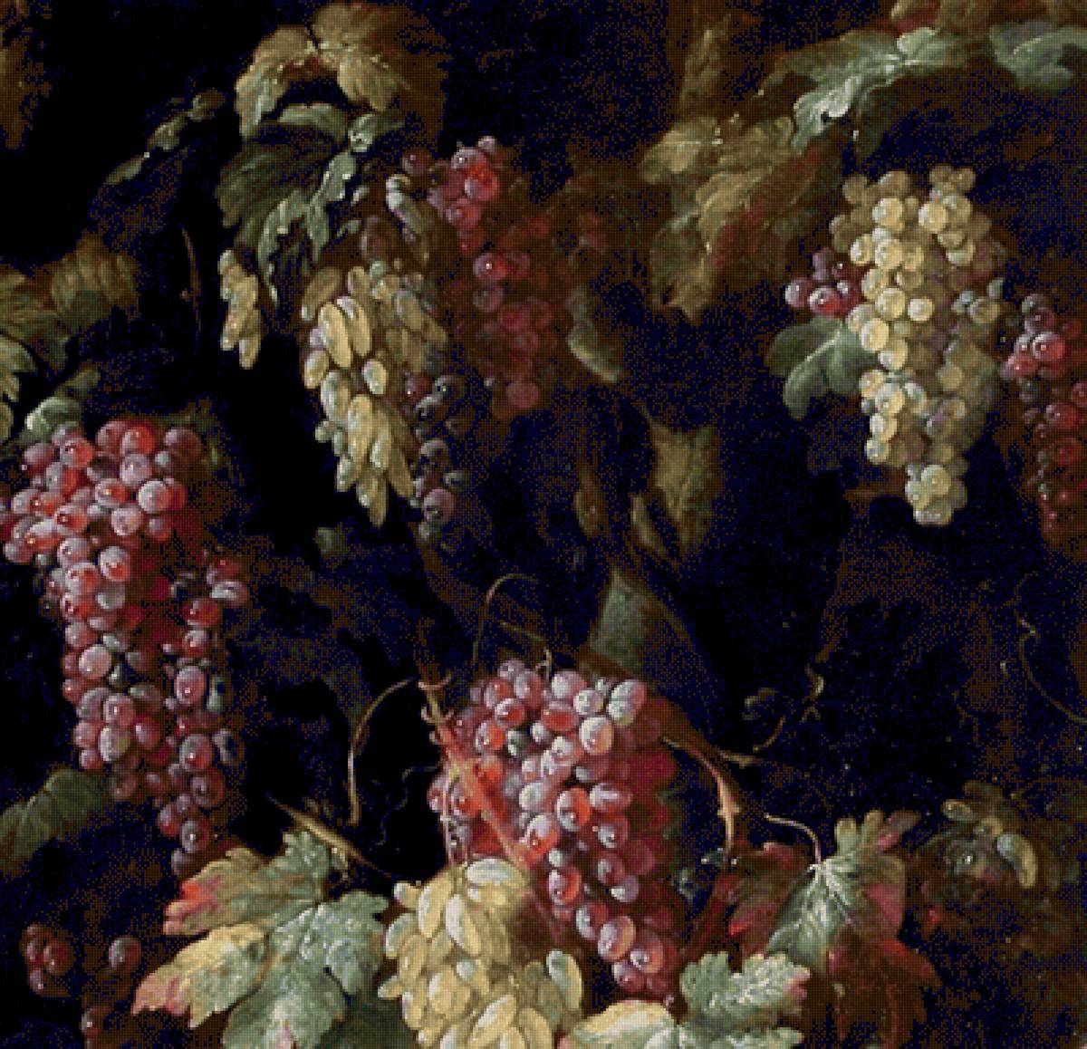 ДЖОВАН ВАТТИСТА РУЮПОЛО.НАТЮРМОРТ С ВИНОГРАДНОЙ ЛОЗОЙ - фрукты - предпросмотр