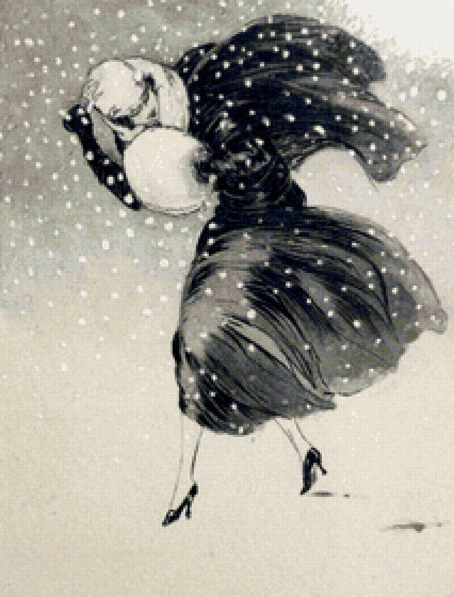 №2140551 - дама, зима, ветер - предпросмотр