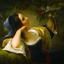 Девушка с птицей. Louis Ammy Blanc