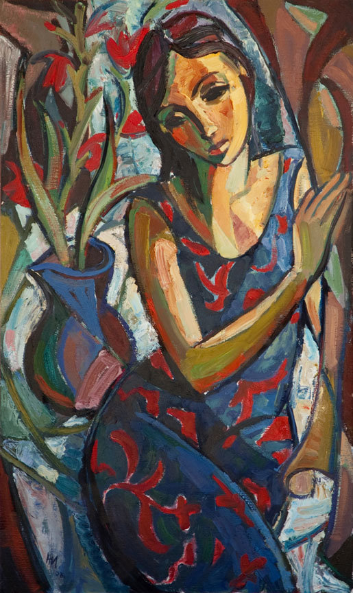 Hennie Niemann. Девушка с цветком - живопись, портрет, девушка - оригинал