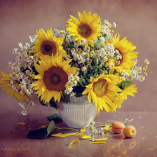 Схема вышивки «Букет подсолнухов»