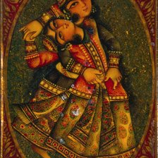 Оригинал схемы вышивки «Иранская фреска. Влюблённые» (№2140886)