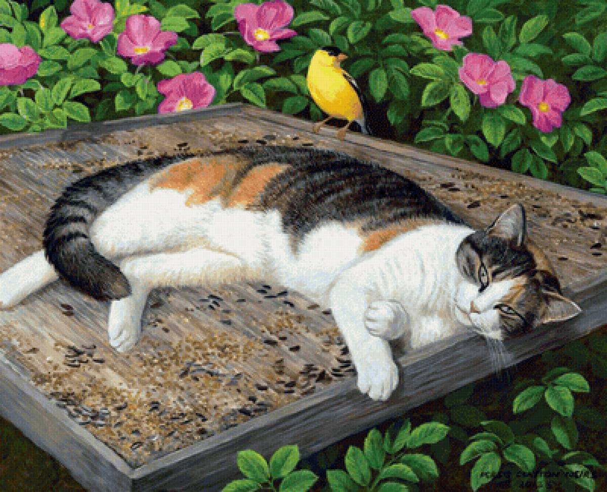 №2141142 - кот, синица, кормушка - предпросмотр