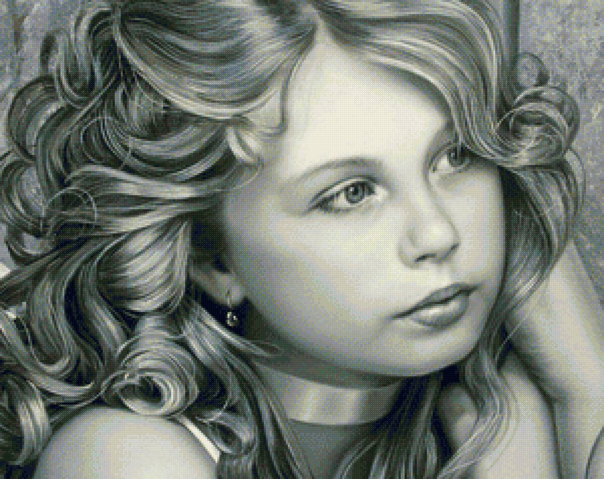 девочка - монохром, портрет, девочка - предпросмотр