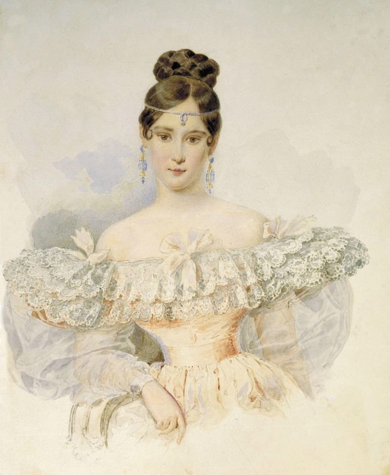 Карл Брюллов. Портрет Натальи Гончаровой - девушка, живопись, портрет, 19 век, женщина - оригинал