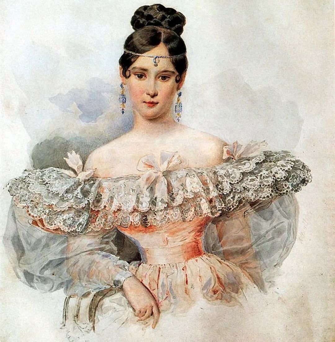 Карл Брюллов. Портрет Натальи Гончаровой - портрет, женщина, 19 век, девушка, живопись - оригинал