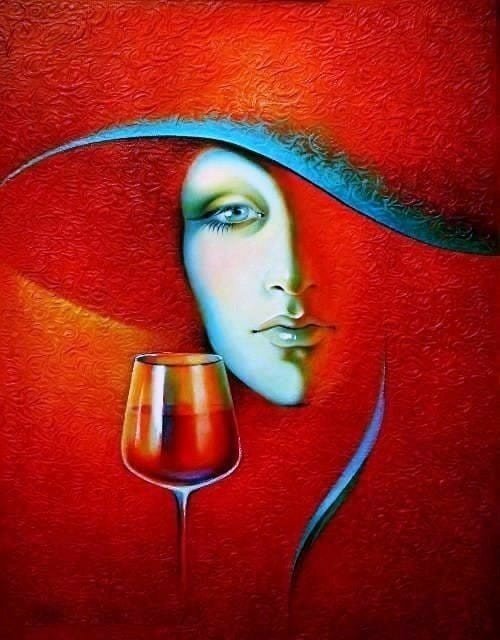 Портрет Дамы с бокалом - вино, женщина, бокал, девушка, портрет - оригинал