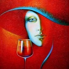 Схема вышивки «Портрет Дамы с бокалом»