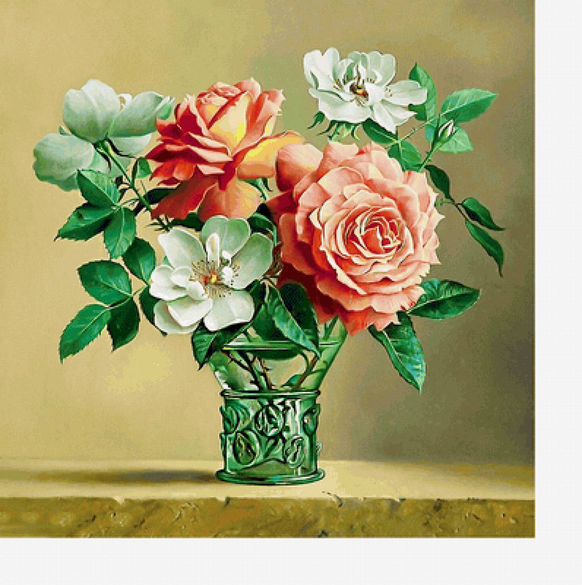 Серия "Букет". Розы - розы, флора, цветы - предпросмотр