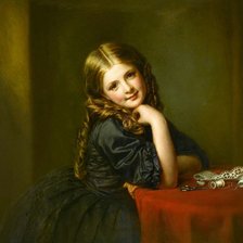 Схема вышивки «Портрет девочки. William Powell Frith»