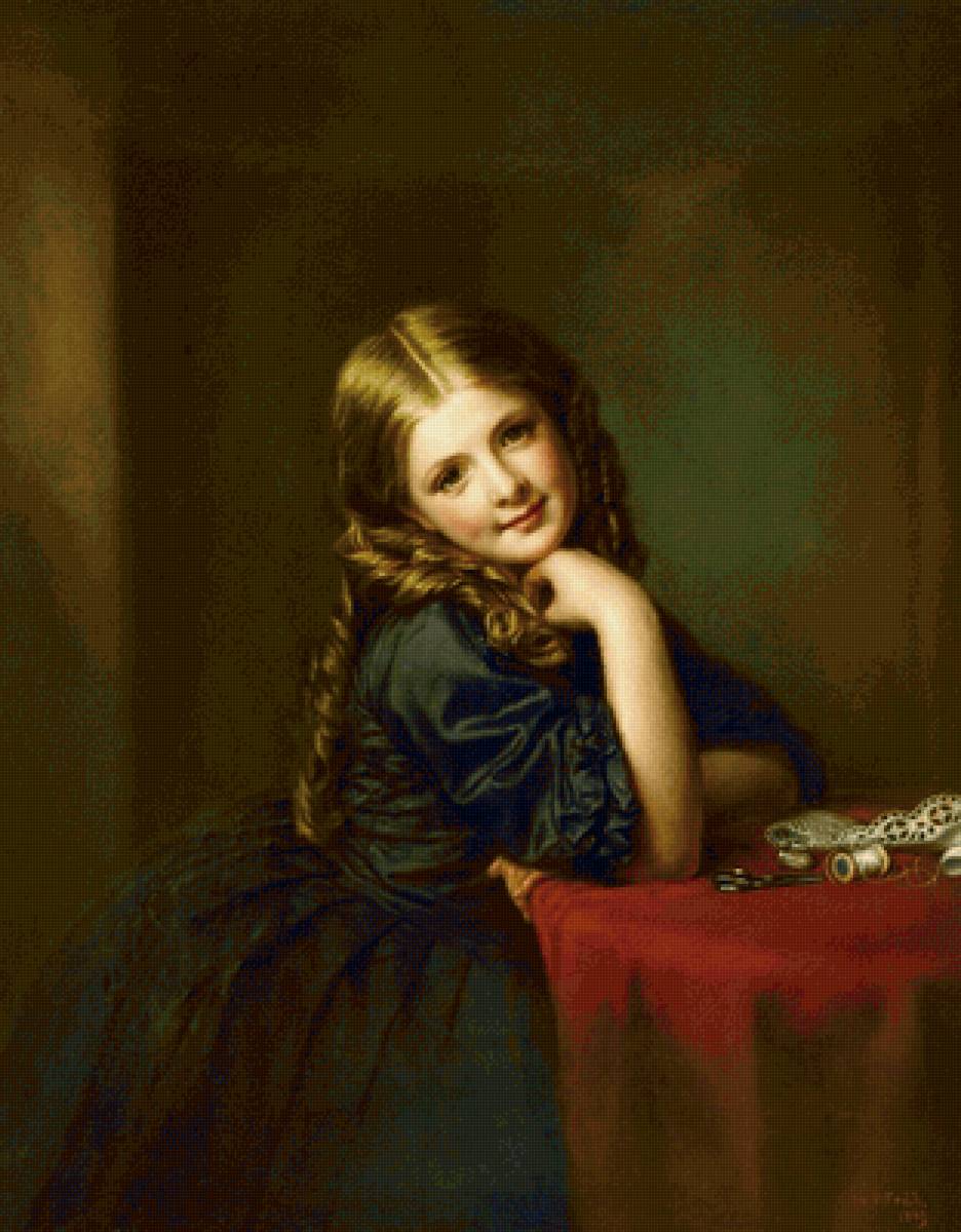 Портрет девочки. William Powell Frith - 19 век, живопись, портрет, девочка - предпросмотр