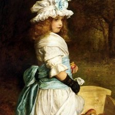 Оригинал схемы вышивки «Девочка с яблоками. John Everett Millais» (№2141935)