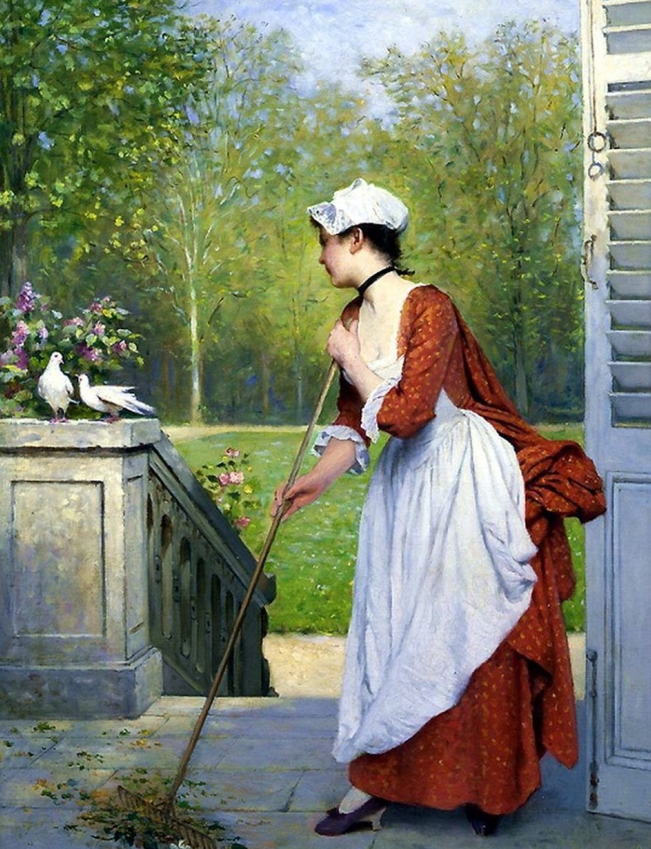 Служанка. Джозеф Карауд - девушка, жанровая живопись, 19 век - оригинал