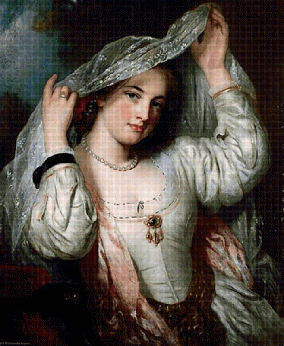 Чарльз Бакстер. Оливия - девушка, 19 век, портрет, живопись - предпросмотр