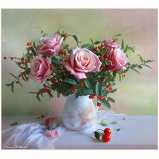 Схема вышивки «Розы и ягоды»
