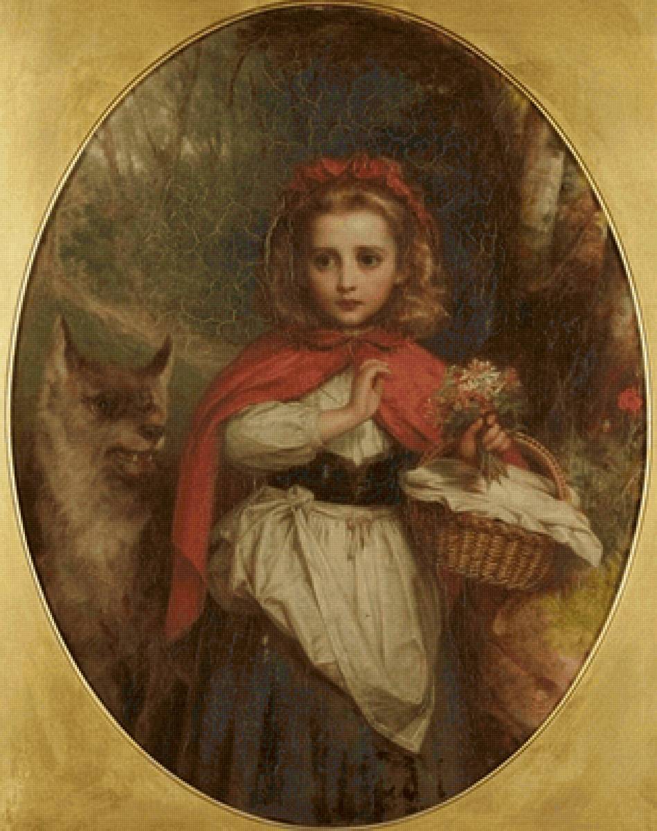Томас Френсис Дикси. Красная шапочка - девочка, живопись, 9 век - предпросмотр