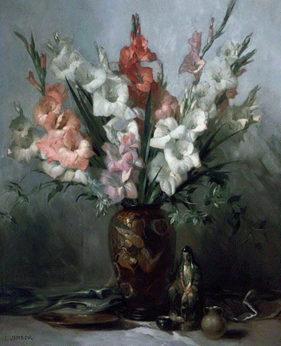 гладиолусы - цветы, картина - предпросмотр