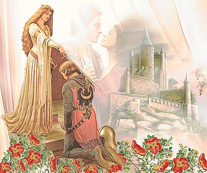 №2142441 - пара, рыцарь, замок, девушка, люди - оригинал