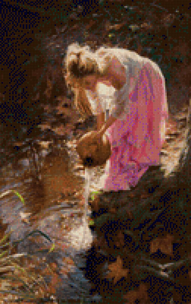 Девушка у ручья - dmc - предпросмотр