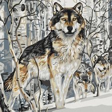 Схема вышивки «Волки.»