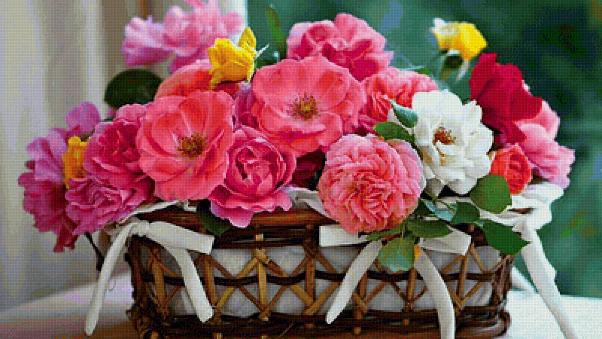 Букет розовых цветов - цветы, вазы, букет - предпросмотр
