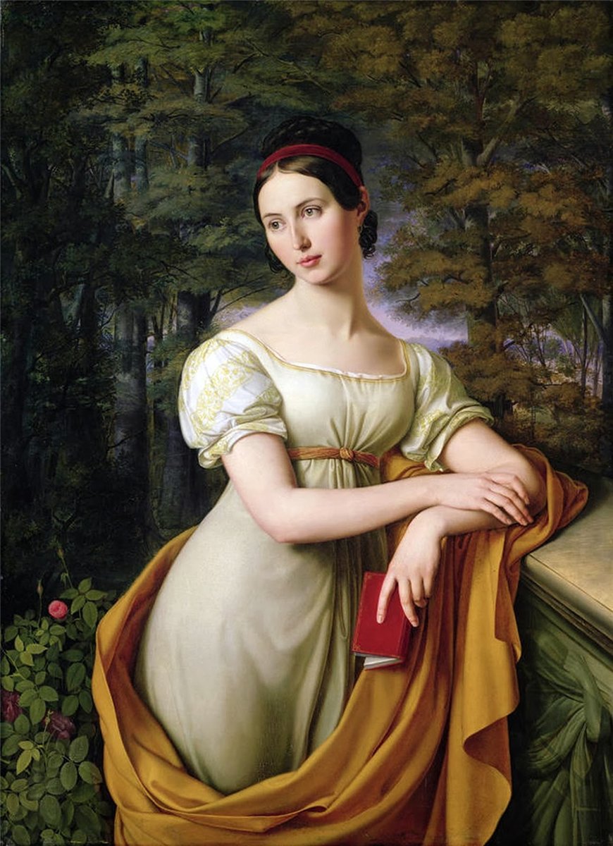 Frederich Wilhelm Achadow. Девушка с книгой - девушка, 19 век, портрет, живопись - оригинал