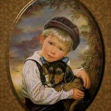 Схема вышивки «niño con perro»