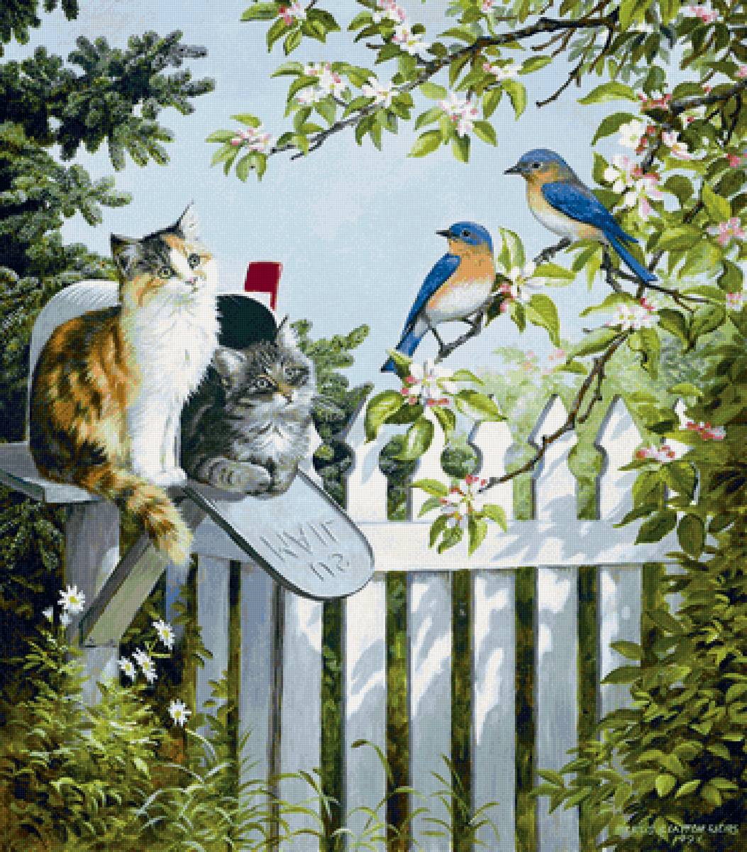 котята по почте - почтовый ящик, птичка, котята - предпросмотр