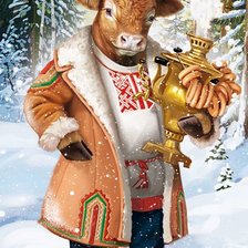 Схема вышивки «Новогодний бычoк»