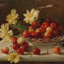 Схема вышивки «черешня и ромашки»