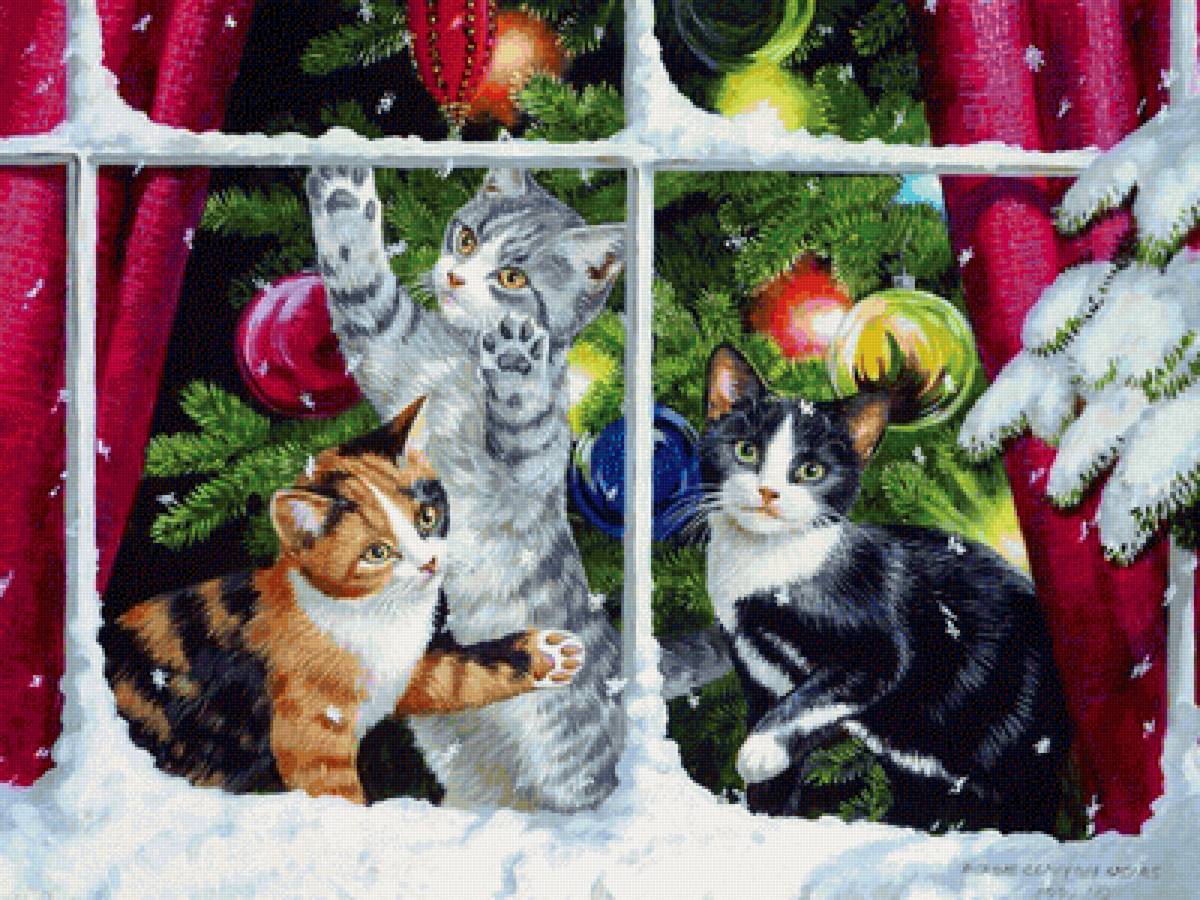 №2145138 - котята, игрушки, зима, праздник - предпросмотр