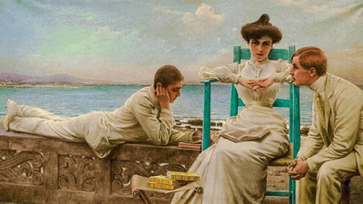 A Splendid Afternoon. - vittorio matteo corcos paints.seascenes.people. - предпросмотр