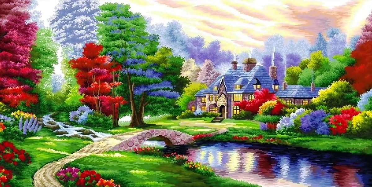 Дорога к дому-2 - дом, пейзаж - оригинал