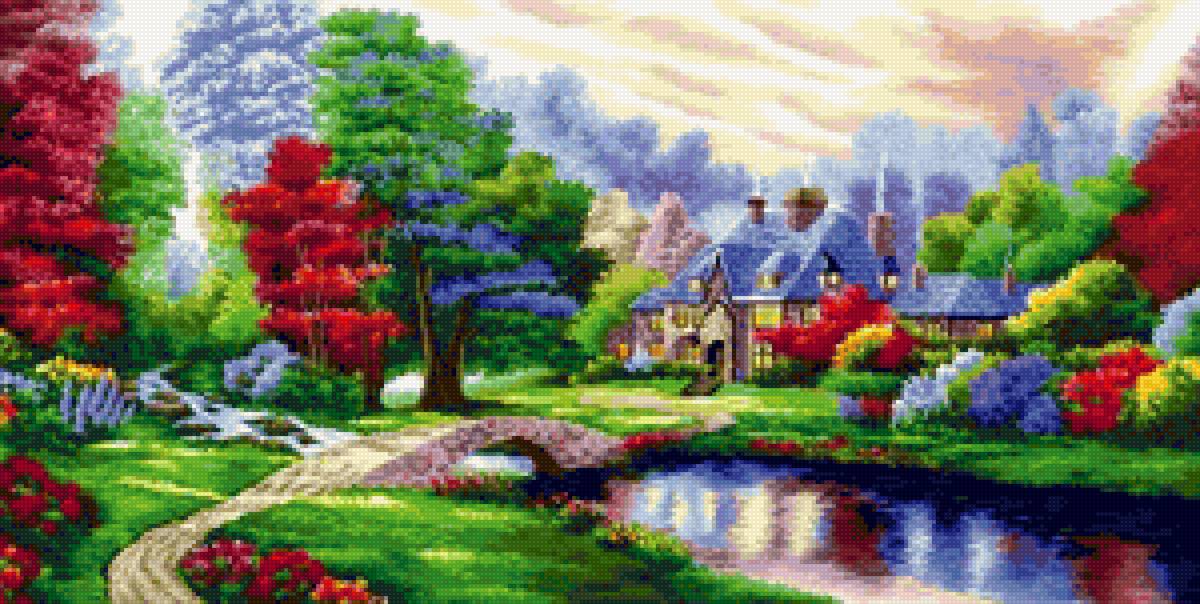 Дорога к дому-2 - пейзаж, дом - предпросмотр