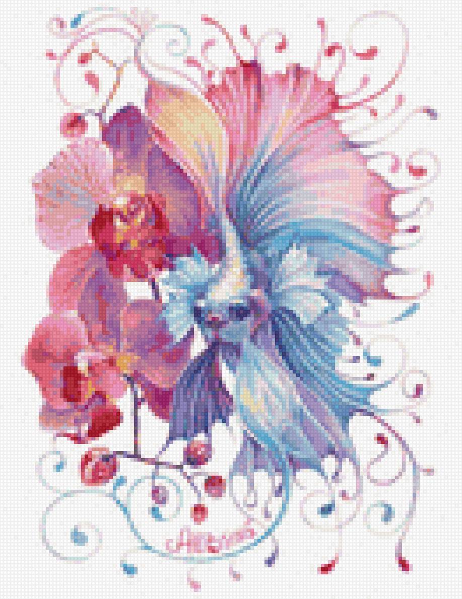 Рыбка с орхидеей - орхидея, рыбка - предпросмотр