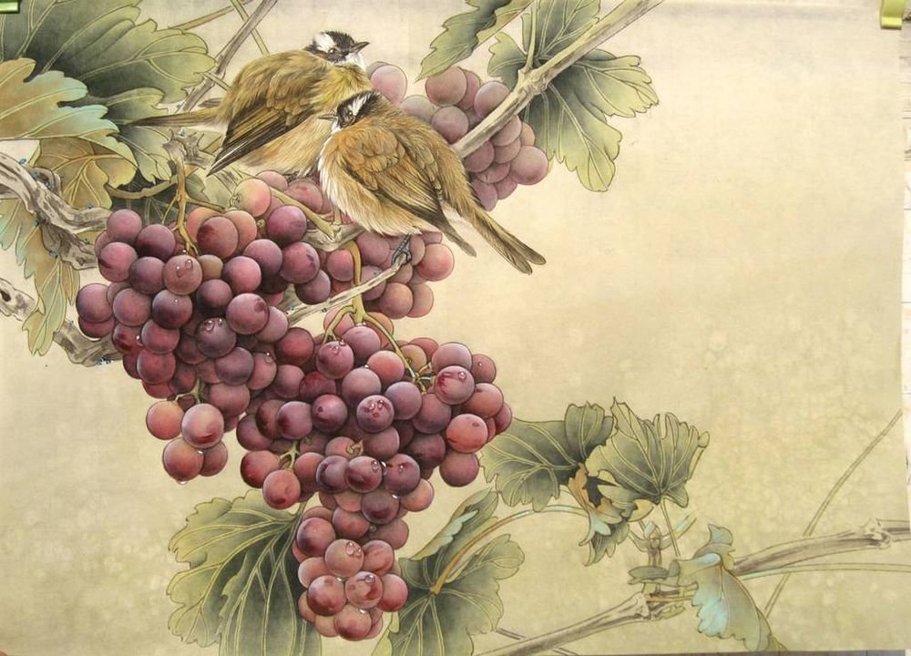 №2147739 - виноград, птички - оригинал