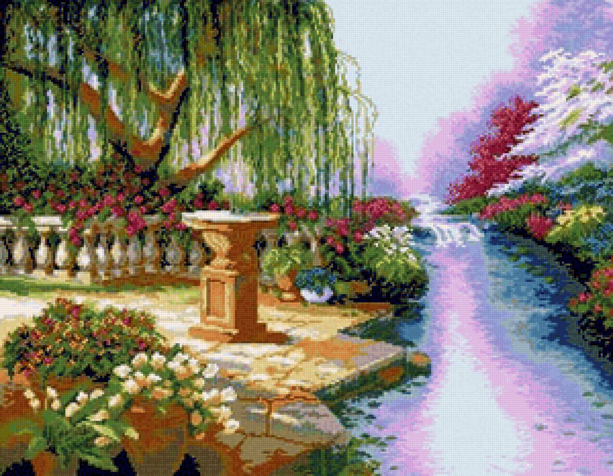 Берег мечтаний - сад, пейзаж, природа, цветы - предпросмотр